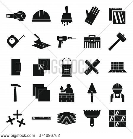 Tiler Icons Set. Simple Set Of Tiler Vector Icons For Web Design On White Background