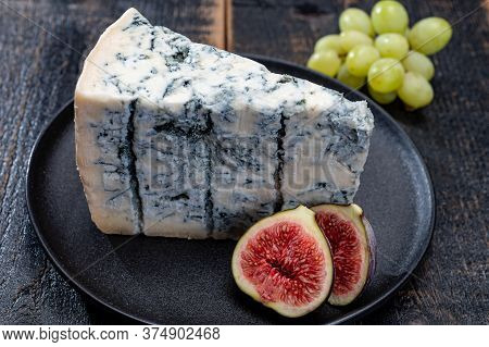 Cheese Collection, Piece Of Italian Blue Cheese Gorgonzola Picante With Blue Mold From North Of Ital