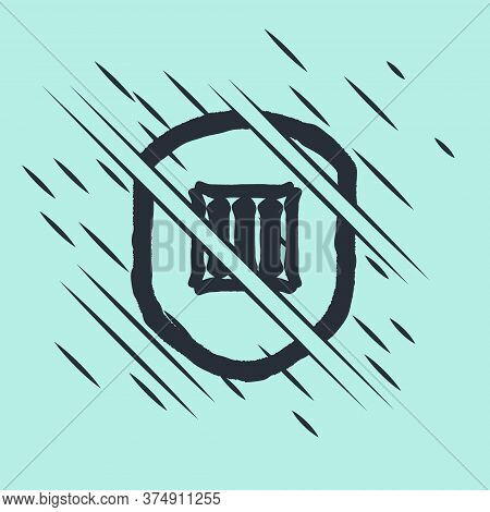 Black Delivery Security With Shield Icon Isolated On Green Background. Delivery Insurance. Insured C