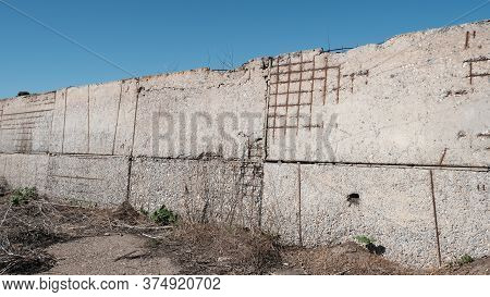 The Surface Of An Old Concrete Fence.\nbackground Image For Web Design.
