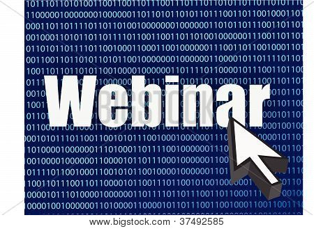 Webinar binÃ¤re blauen Hintergrund und Cursor Abbildung design