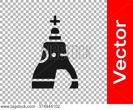 Black The Tsar Bell In Moscow Monument Icon Isolated On Transparent Background. Vector