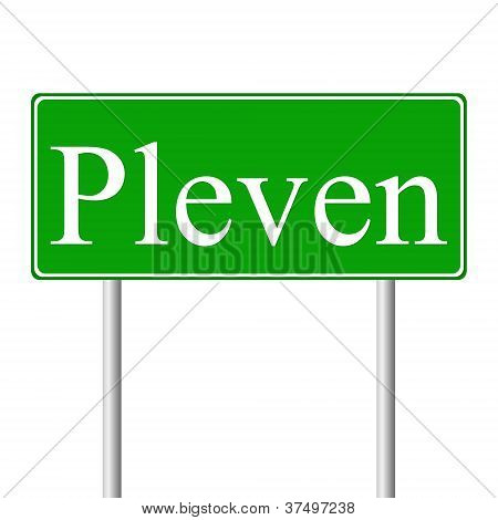 Pleven zelené dopravní značka