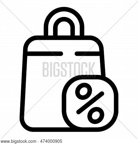 Sale Bag Icon Outline Vector. Tax Return. Finance Credit