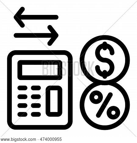 Tax Calculator Icon Outline Vector. Money Return. Credit Business