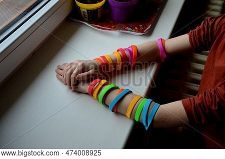 Silicone Bracelet, Internal Embossing, Text Printing. Ideal, Interesting Advertising Item For Presen