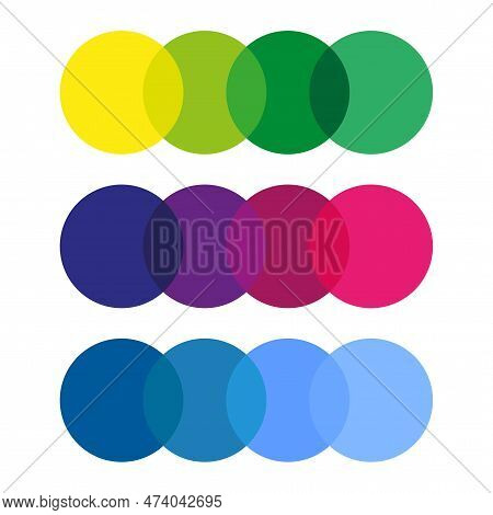 Colored Intersecting Circles. Color Background. Design Element. Vector Illustration.