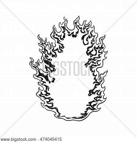 Burning Flaming Fire Effect Illustrations Monochrome Vector For Your Work Logo, Merchandise T-shirt,