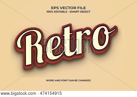 Retro 3d Editable Text Style Effect With Brown Gradient