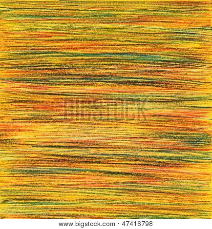 Colore matita sullo sfondo. Linee orizzontali in un libro giallo.