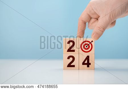 2024 Action Plan. Cubes With Text 2024, Business Plan, Goal, Action. To Do List And Plan For Next Ye