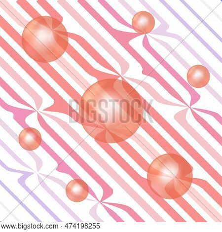 Colorful Chaotic Balls On A Color Background. Futuristic Abstract Picture. Soap Light Water Bubble C