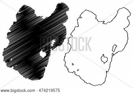 Lake Hora-dambal (africa, Federal Democratic Republic Of Ethiopia) Map Vector Illustration, Scribble