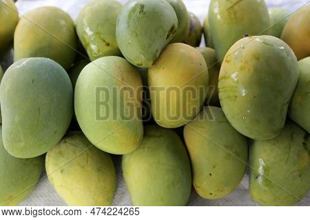 Mangos For Sale At The Village Pak Nam Pran Near The Town Of Pranburi And The City Of Hua Hin In The