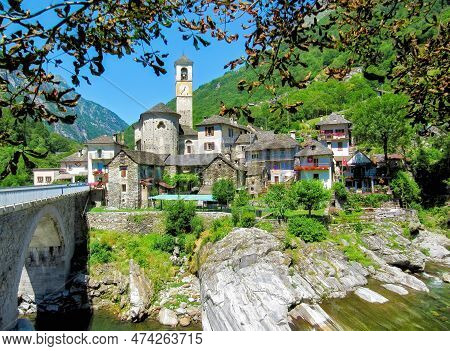 The Beautiful Village Of Lavertezzo In Locarno, Switzerland