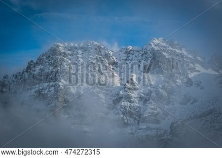 A Beautiful View Of Brenta Dolomites With Fantastic Clouds And Alps Madonna Di Campiglio, Pinzolo, I