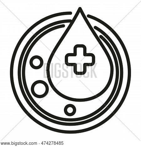 Blood Drop Icon Outline Vector. Shield System. Bacterium Disease