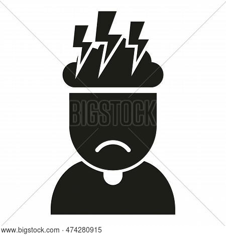 Storm Antidepressant Icon Simple Vector. Drug Treatment. Person Cure