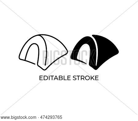 Tourist Tent, Tent, Bivvy, Bivouac And Bivy, Editable Stroke, Silhouette And Linear Design. Campaign