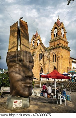 Venecia, Antioquia - Colombia - April 05, 2023. Church Of Saint Joseph Is A Colombian Temple Of Cath