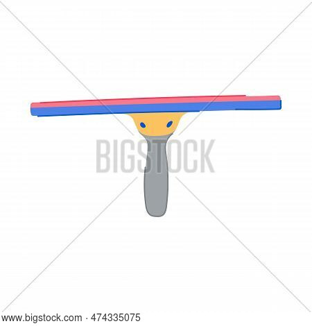 Cleaner Squeegee Glass Cartoon. Water Tool, Home Washer Cleaner Squeegee Glass Sign. Isolated Symbol