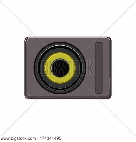 Media Studio Sound Monitor Cartoon. Audio Music, Recording Professional Media Studio Sound Monitor S