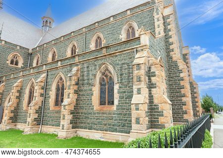 Striking Greenstone Structure Of Cathedral Of St Peter And Paul's Old Cathedral In Goulburn New Sout