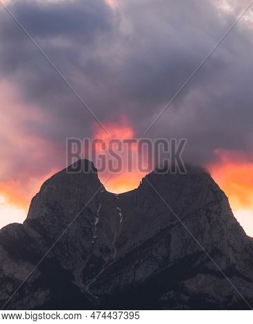 Pedraforca Sunset A Cold Afternoon Of Spring