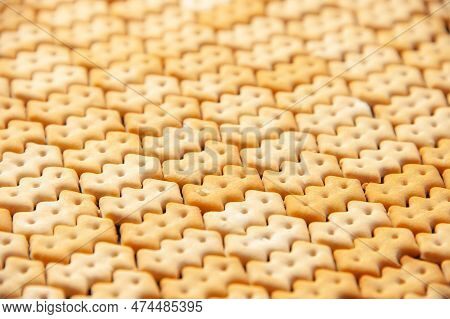 Front View Little Crackers Crisp Color Snack Cips Salt Bread Dry Rusk Food