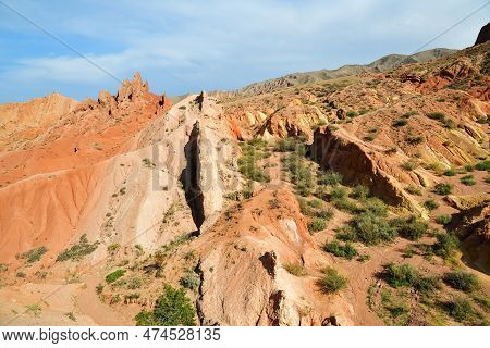 Beautiful Mountain Landscape In The Canyon Fairy Tale, Kyrgyzstan