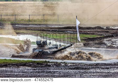 Russian Army T-72B3 Main Battle Tank At The Training Ground