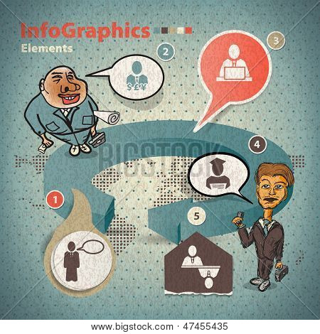 Sada prvků pro infografika s dvěma podnikateli
