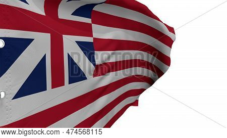 Usa 1776-1777 Historical Waving Flag Isolated Over A Background