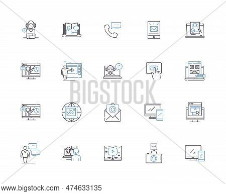 Mass Media Outline Icons Collection. Media, Mass, Journalism, Broadcast, Communication, Public, Tele
