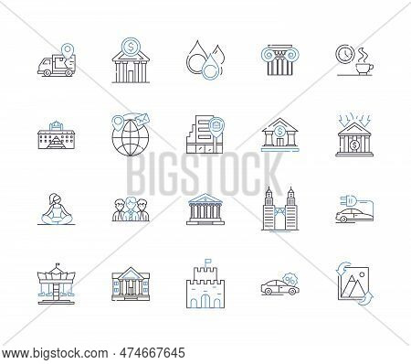 Retail Industry Outline Icons Collection. Retail, Trading, Merchandising, Shopping, Stores, Outlets,
