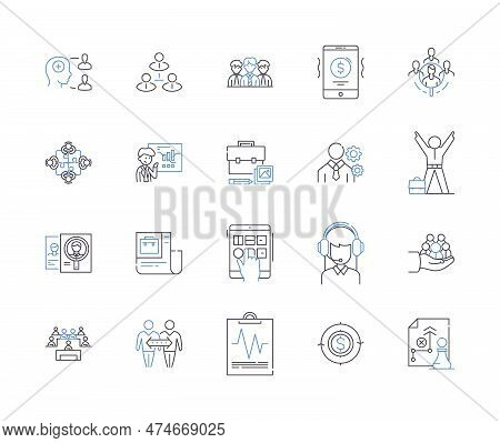 Staff And Planning Outline Icons Collection. Staffing, Planning, Organizing, Scheduling, Hiring, Ass