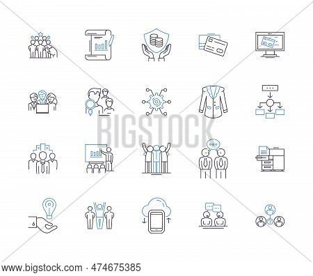 Business Workshop Outline Icons Collection. Business, Workshop, Seminar, Training, Class, Brainstorm