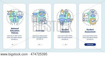 Gced Mainstreaming Onboarding Mobile App Screen. Global Civil Society Walkthrough 4 Steps Editable G