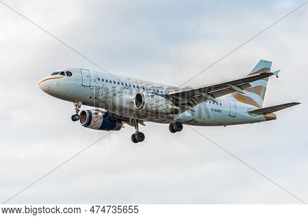 London, England - August 22, 2016: G-eupd British Airways Olympic Dove Livery Airbus A319 Landing In