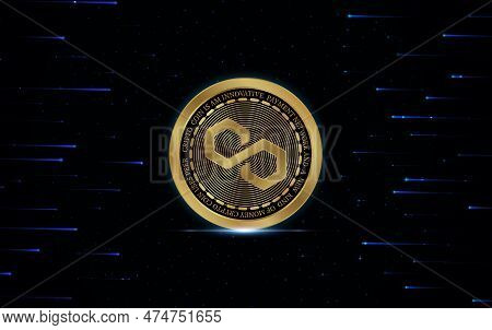 Polygon-matic Virtual Currency Images. 3d Illustration. Matic Coin Logo.
