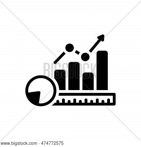 Black Solid Icon For Metric Metrical Technology Data Statistics Financial Report Analytics Increase 