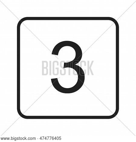 Keycap Digit Three Icon Vector Image. Suitable For Mobile Apps, Web Apps And Print Media.