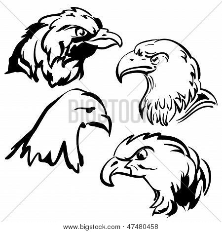 Eagle vektor doodle sæt