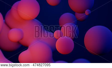 Metaverse 3d Render Morphing Animation Pink Purple Abstract Metaball Metasphere Bubbles Art Sphere B