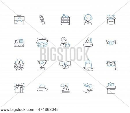Cosmetics And Gifts Line Icons Collection. Beauty, Fragrance, Skincare, Makeup, Glamour, Lotion, Mas