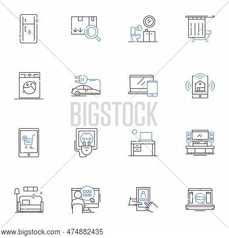 Modern Abode Line Icons Collection. Minimalist, Sleek, Contemporary, Chic, Trendy, Stylish, Sophisti