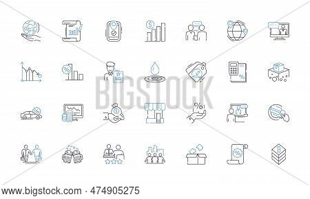 Securities Markets Line Icons Collection. Stocks, Bonds, Investing, Trading, Shares, Commodities, Op