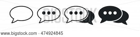 Chat Icon. Social Media Speak Symbol. Isolated Speech Bubble Text Vector Illustration. Conversation 