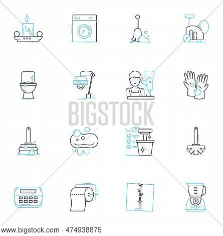 Table Linear Icons Set. Furniture, Surface, Dining, Kitchen, Desk, Coffee, End Line Vector And Conce