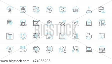 Machine Media Linear Icons Set. Robotics, Automation, Artificial Intelligence, Programming, Manufact